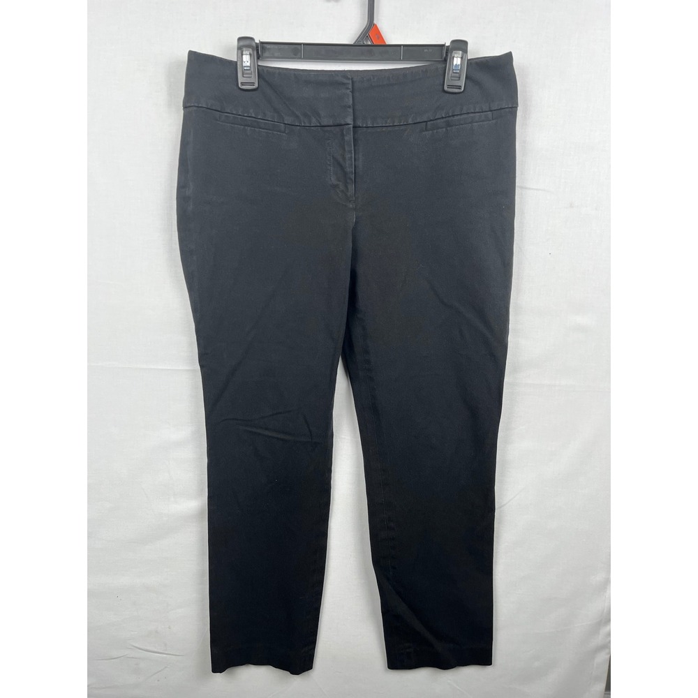 Ann Taylor LOFT Julie Skinny Pants Womens Size 8 Black Cotton Blend Trousers